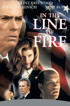 IN THE LINE OF FIRE key art IN THE LINE OF FIRE key art